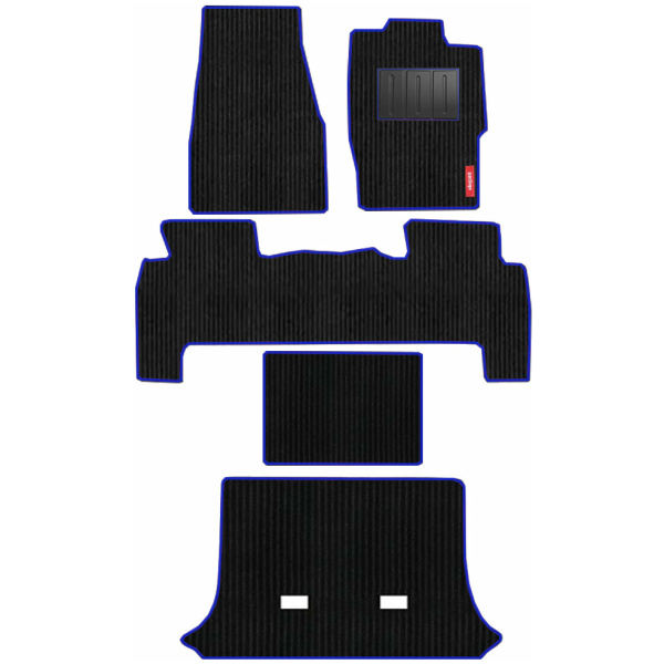 Elegant Cord Carpet Car Floor Mat Black and Blue Compatible With Mahindra Scorpio 2016-2021