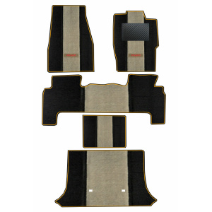 Elegant Edge Carpet Car Floor Mat Beige and Black Compatible With Mahindra Scorpio 2014-2015