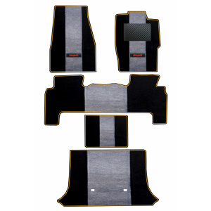 Elegant Edge Carpet Car Floor Mat Black and Grey Compatible With Mahindra Scorpio