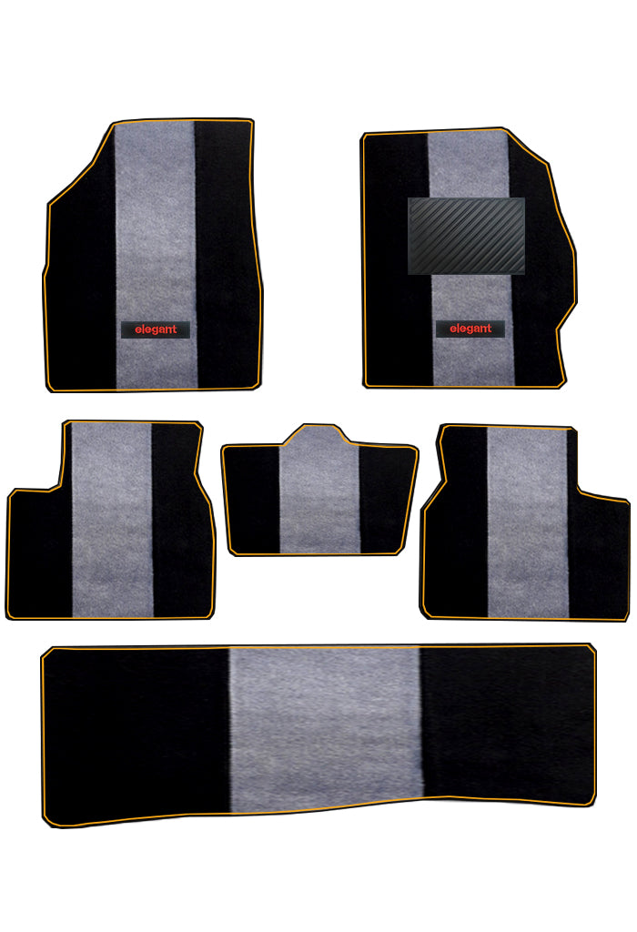 Elegant Edge Carpet Car Floor Mat Black and Grey Compatible With Land Rover Discovery 7 Seater