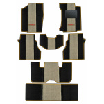Elegant Edge Carpet Car Floor Mat Beige and Black Compatible With Honda BR-V