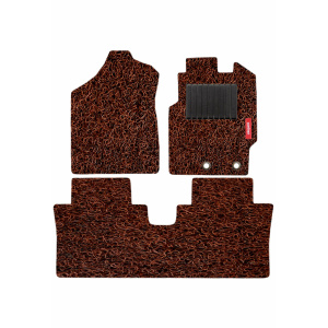 Elegant Grass PVC Car Floor Mat Tan and Brown Compatible With Mahindra Thar 2016-2019