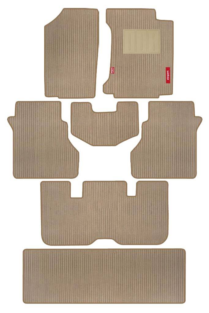 Elegant Cord Carpet Car Floor Mat Beige Compatible With Mahindra Xuv700 7 Seater