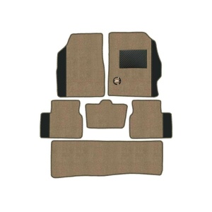 Elegant Duo Carpet Car Floor Mat Beige and Black Compatible With Land Rover Discovery 7 Seater