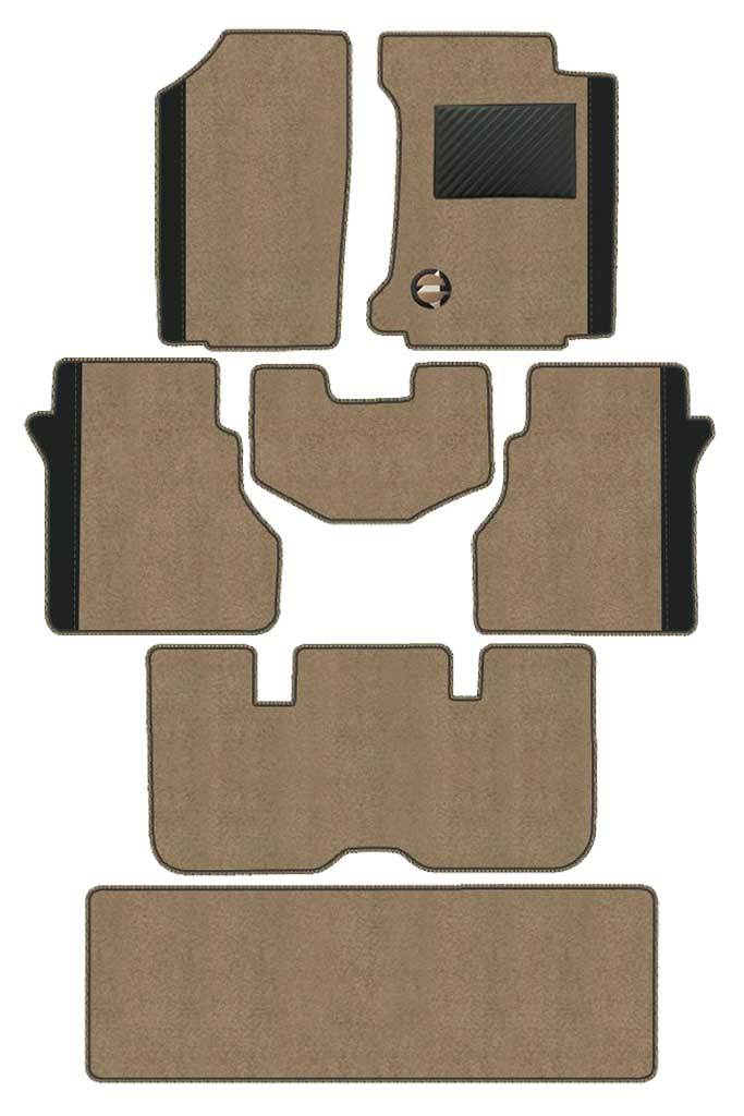 Elegant Duo Carpet Car Floor Mat Beige and Black Compatible With Toyota Innova Crysta