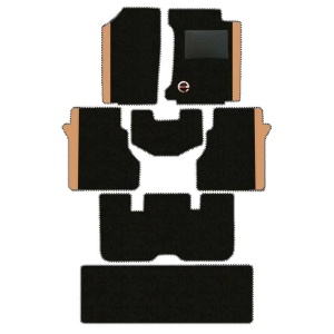 Elegant Duo Carpet Car Floor Mat Black and Beige Compatible With Ford Endeavour 2015 Onwards