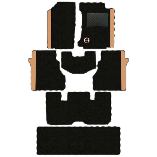 Elegant Duo Carpet Car Floor Mat Black and Beige Compatible With Ford Endeavour