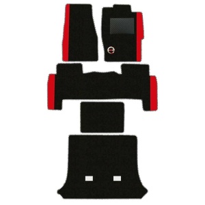 Elegant Duo Carpet Car Floor Mat Black and Red Compatible With Honda Crv 2013-2017