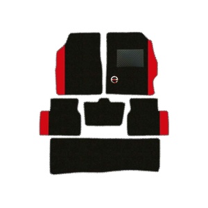 Elegant Duo Carpet Car Floor Mat Black and Red Compatible With Mitsubishi Outlander