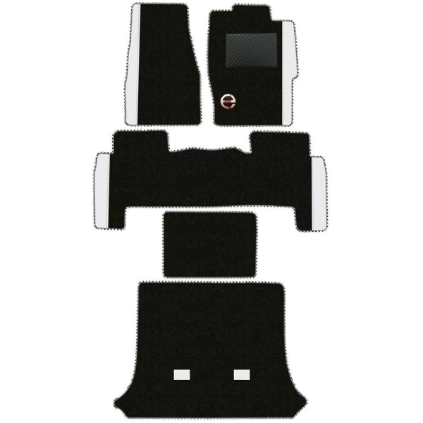 Elegant Duo Carpet Car Floor Mat Black and White Compatible With Honda Crv 2013-2017