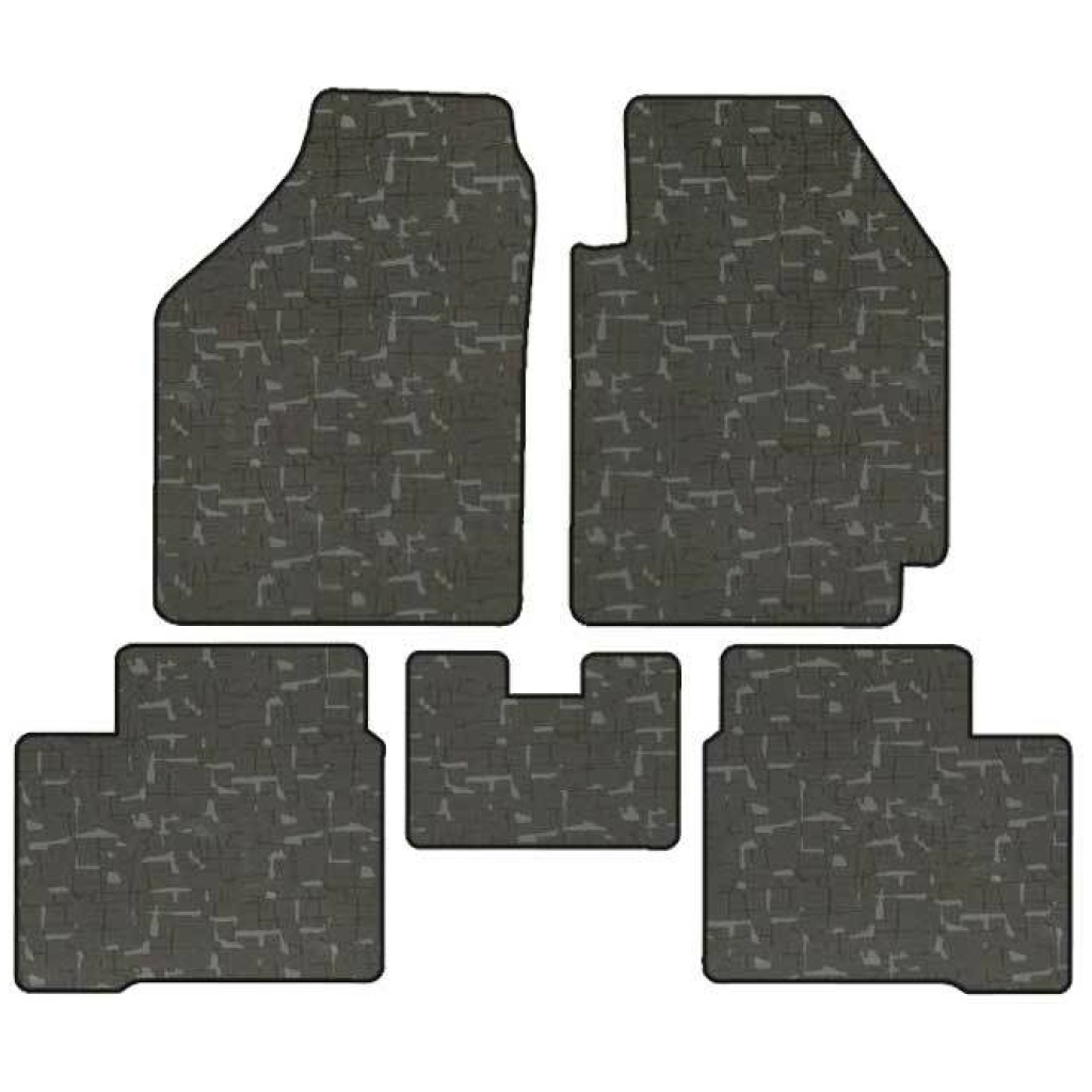 Elegant Printed Carpet Car Floor Mat Black Compatible With Volkswagen Taigun