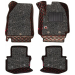 Elegant 7D Car Floor Mat Black and Red Compatible With Kia Carnival 7 Seater