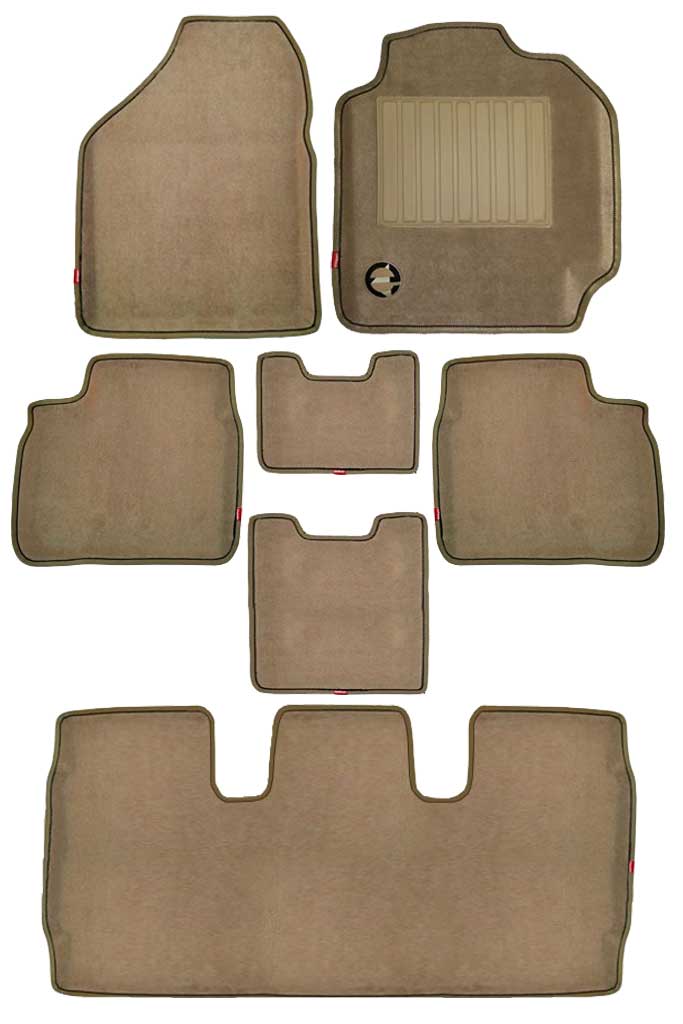 Elegant Royal 3D Car Floor Mat Beige Compatible With Kia Carnival 7 Seater
