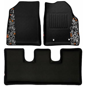 Elegant Musik 3D Car Floor Mat Black Compatible With Mahindra Thar 2013-2015