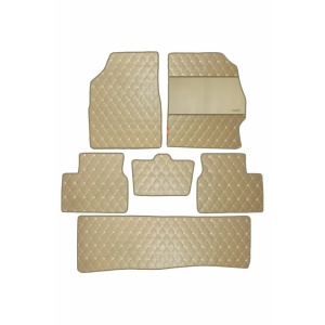 Elegant Luxury Leatherette Car Floor Mat Beige Compatible With Nissan Terrano