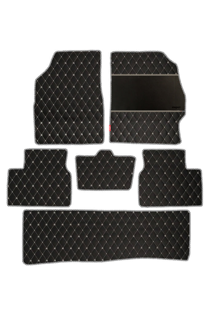 Elegant Luxury Leatherette Car Floor Mat Black and White Compatible With Range Rover Land Rover Evoque