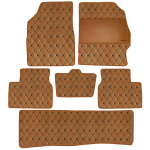 Elegant Luxury Leatherette Car Floor Mat Tan Compatible With Land Rover Discovery 7 Seater