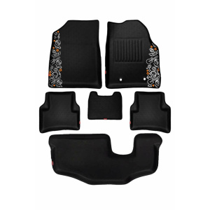 Elegant Musik 3D Car Floor Mat Black Compatible With Maruti Xl6
