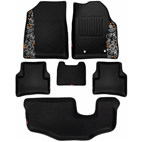 Elegant Musik 3D Car Floor Mat Black Compatible With Datsun Go Plus