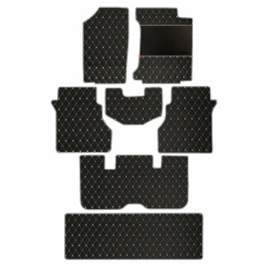 Elegant Luxury Leatherette Car Floor Mat Black and White Compatible With Maruti Xl6
