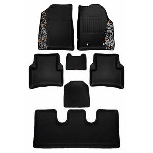 Elegant Musik 3D Car Floor Mat Black Compatible With Tata Safari Dicor