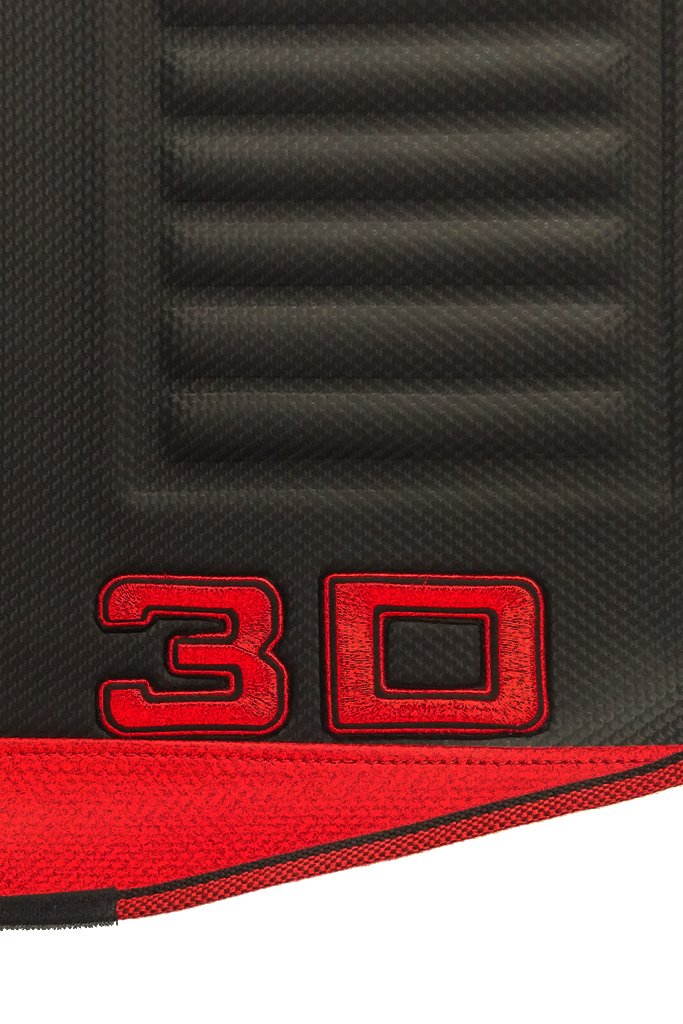 Elegant Diamond 3D Car Floor Mat Black and Red Compatible With Mahindra Marazzo