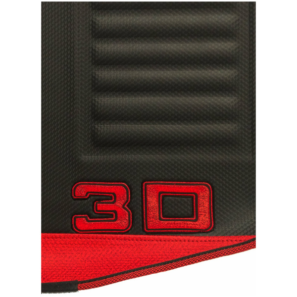Elegant Diamond 3D Car Floor Mat Black and Red Compatible With Toyota Fortuner 2016 Onwards