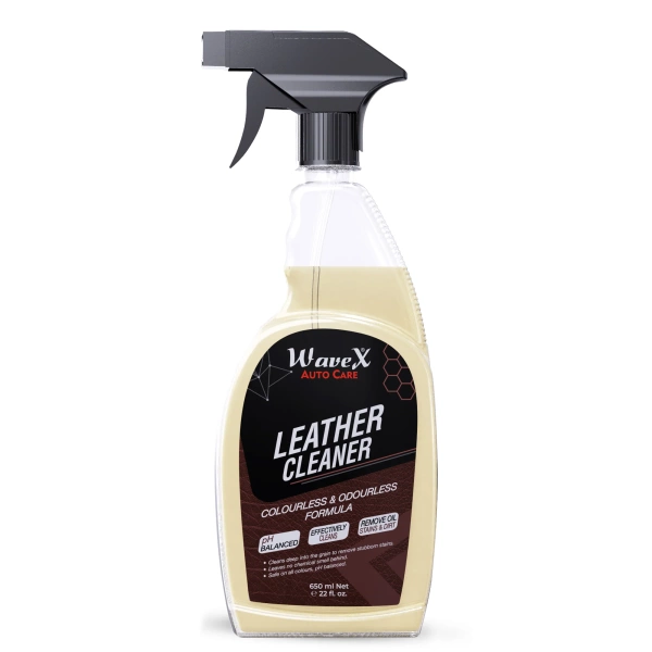 Premium Wavex Leather Care Kit ( Leather Cleaner, Conditioner, Premium Horse Hair Brush, Microfiber & Foam Applicator)