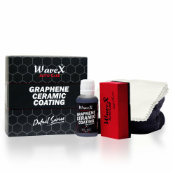 Wavex Ceramic Coating - Graphene and SIO2 Infused - Consists of 30 ml Graphene Ceramic Coating, Applicator Pad, Applicator Microfibers, 350 GSM, 40 x 40 cm Microfiber Cloth
