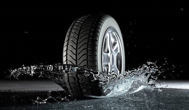Tyre in water