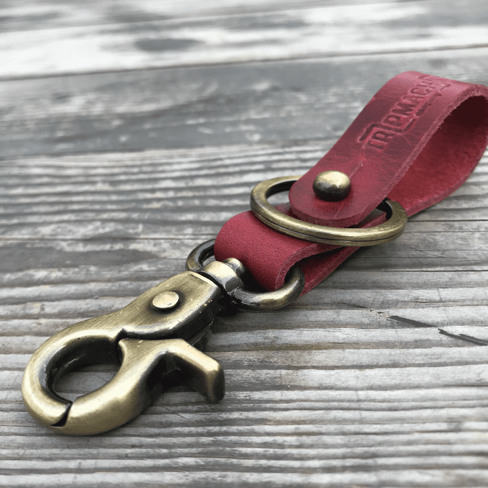 Cherry Red With Antique Gold Key Fob