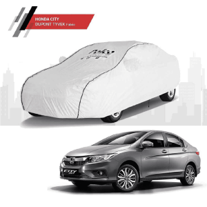 Polco Honda City Car Body Cover with Antenna Cover, Mirror Pockets and 100% Water Repellent (Dupont Tyvek)