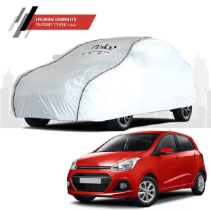 Polco Hyundai Grand i10 Car Body Cover with Antenna Cover, Mirror Pockets and 100% Water Repellent (Dupont Tyvek)