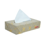 Elegant Fabric Tissue Box Beige Bee Design CU07