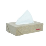 Elegant Fabric Tissue Box Beige Line Design CU09