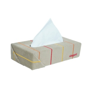 Elegant Fabric Tissue Box Beige Liner Design CU06