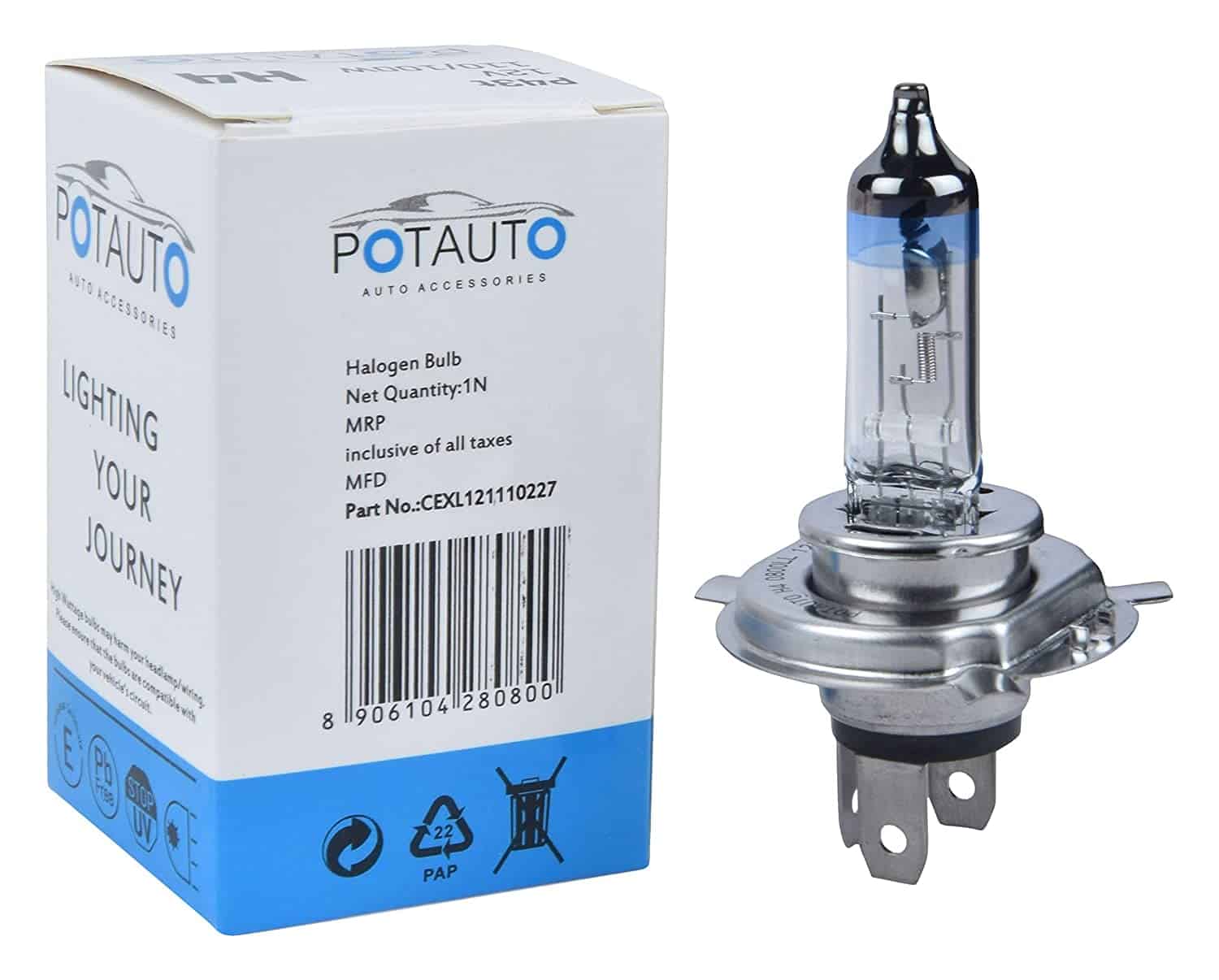 Potauto H4 Headlight Bulb P43t 12V 110/100W Xtra Light