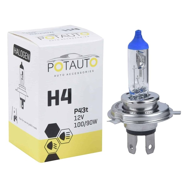 Potauto H4 Headlight Bulb P43t 12V 100/90W