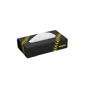Elegant Nappa Leather Tissue Box Leaf Black and YellowDashboard Accessories
