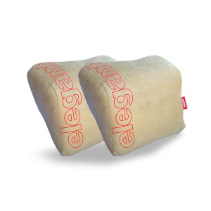 Elegant Active Memory Foam Neck Rest D Support Pillow Beige (Set of 2)
