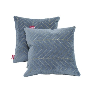 Elegant Comfy Cushion Pillow Grey Line Design Set of 2 CU09