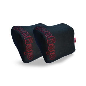 Elegant Active Memory Foam Neck Rest D Support Pillow Black (Set of 2)