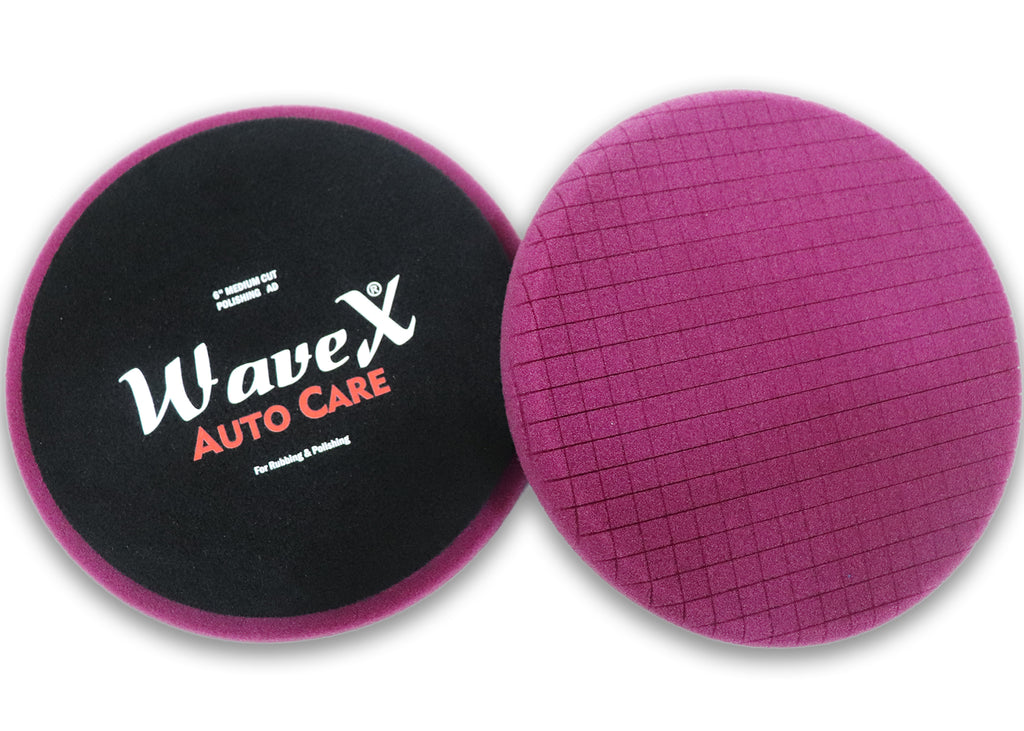 Wavex Foam Pad Medium Cut Polishing and Buffing Pad for Cars and Bikes - 6.5- Fits 6 Backing Plate | for DA and Rotary Polishers
