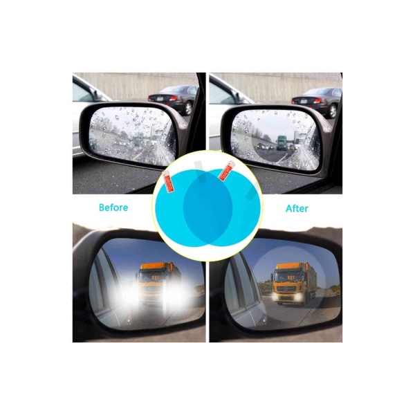 ZWOOS 2PCS Car Rearview Mirror, Protective Film for Car Mirrors (Oval)