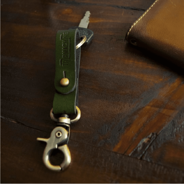 Army Green Key Fobs With Antique Gold