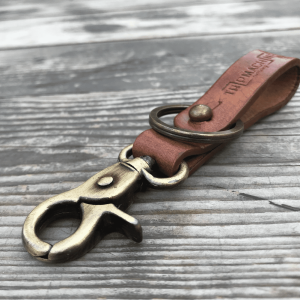 Vintage Tan With Antique Gold Key Fob