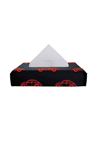 Elegant Nappa Leather Vintage 1 Tissue Box Black and RedDashboard Accessories