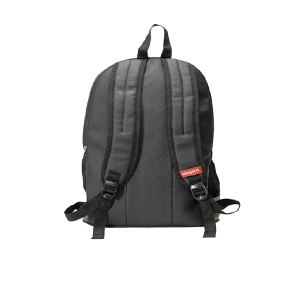 Elegant Leatherette Laptop Backpack Black and Tan