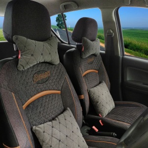 Elegant Car Comfy Pillow And Neck Rest Grey E Set of 4 Design CU01