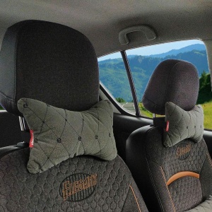 Elegant Comfy Car Neck Rest Pillow Grey Set of 2 CU01